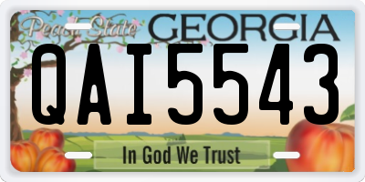 GA license plate QAI5543