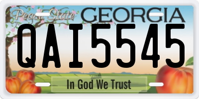 GA license plate QAI5545