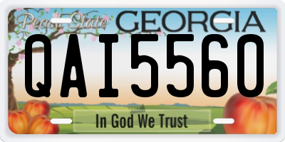 GA license plate QAI5560