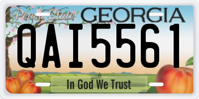 GA license plate QAI5561