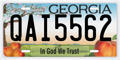 GA license plate QAI5562