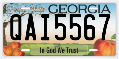 GA license plate QAI5567