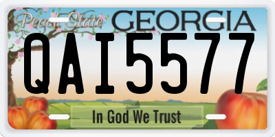 GA license plate QAI5577