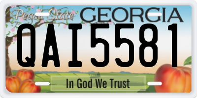 GA license plate QAI5581