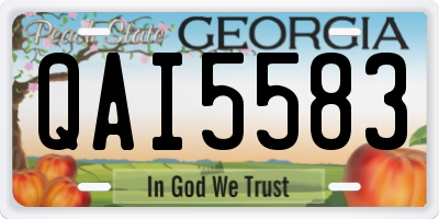 GA license plate QAI5583