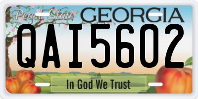 GA license plate QAI5602