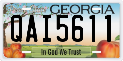 GA license plate QAI5611