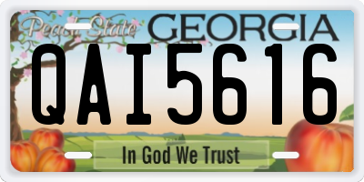 GA license plate QAI5616