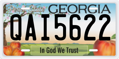 GA license plate QAI5622
