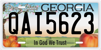 GA license plate QAI5623