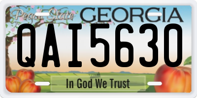 GA license plate QAI5630