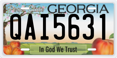 GA license plate QAI5631