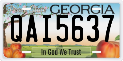 GA license plate QAI5637