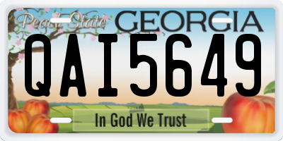 GA license plate QAI5649
