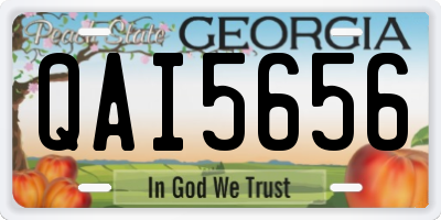 GA license plate QAI5656