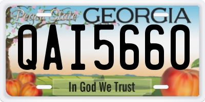 GA license plate QAI5660
