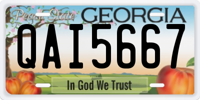 GA license plate QAI5667