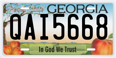 GA license plate QAI5668
