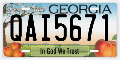GA license plate QAI5671