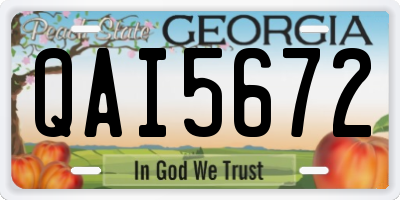 GA license plate QAI5672