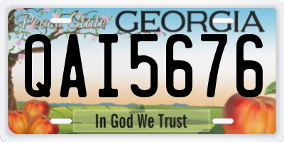GA license plate QAI5676
