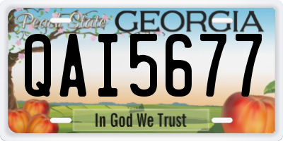 GA license plate QAI5677