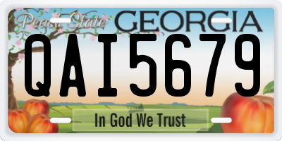GA license plate QAI5679