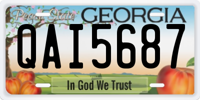 GA license plate QAI5687