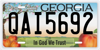 GA license plate QAI5692