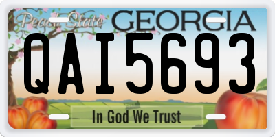 GA license plate QAI5693