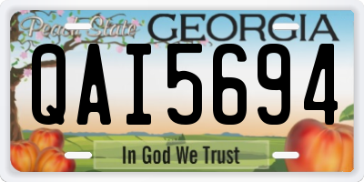 GA license plate QAI5694