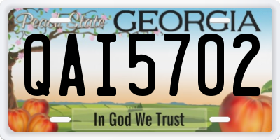 GA license plate QAI5702