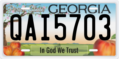 GA license plate QAI5703