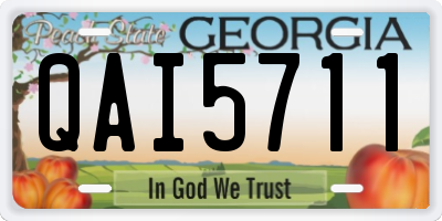 GA license plate QAI5711