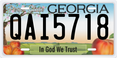 GA license plate QAI5718