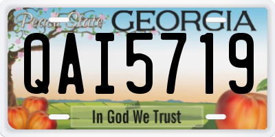 GA license plate QAI5719