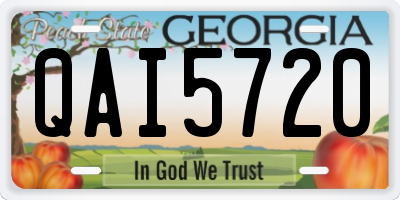 GA license plate QAI5720