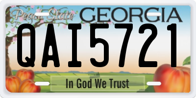 GA license plate QAI5721