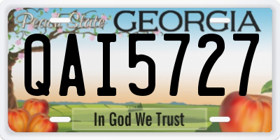 GA license plate QAI5727