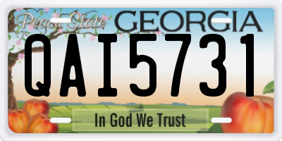 GA license plate QAI5731