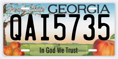 GA license plate QAI5735