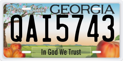 GA license plate QAI5743