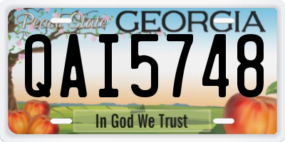 GA license plate QAI5748