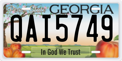 GA license plate QAI5749