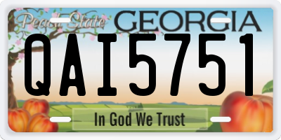 GA license plate QAI5751