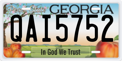 GA license plate QAI5752