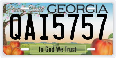 GA license plate QAI5757