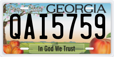 GA license plate QAI5759