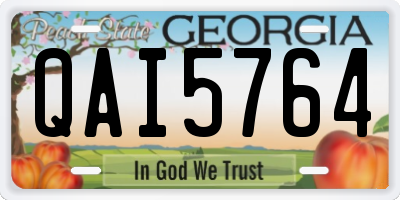 GA license plate QAI5764