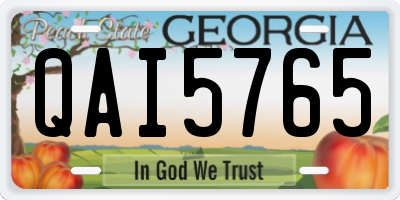 GA license plate QAI5765